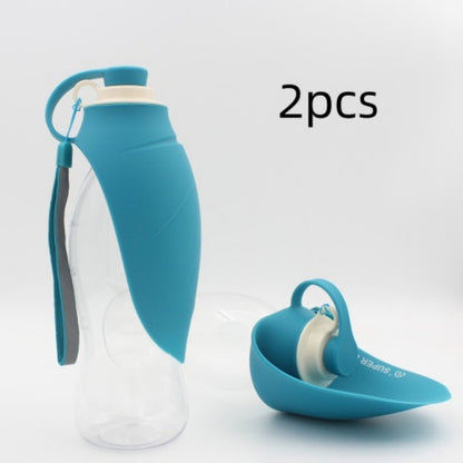 Portable Pet Water Dispenser Feeder Leak Proof With Drinking Cup Dish Bowl Dog Water Bottle